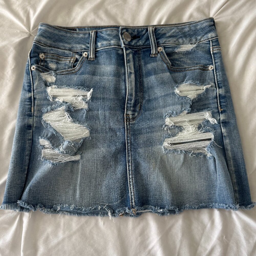 American Eagle Hi-Rise Mini Jean Skirt